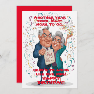 Convite feliz dia de nascimento engraçado 60º