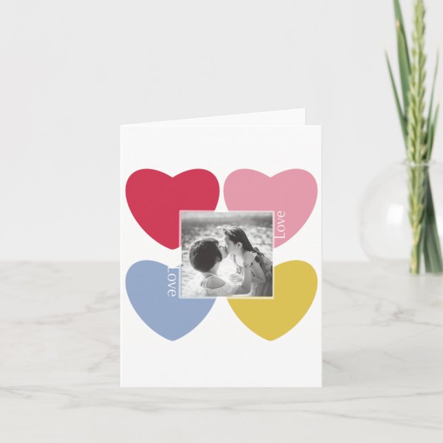 Convite Feliz dia de os namorados - colagem de fotos perso (Frente)