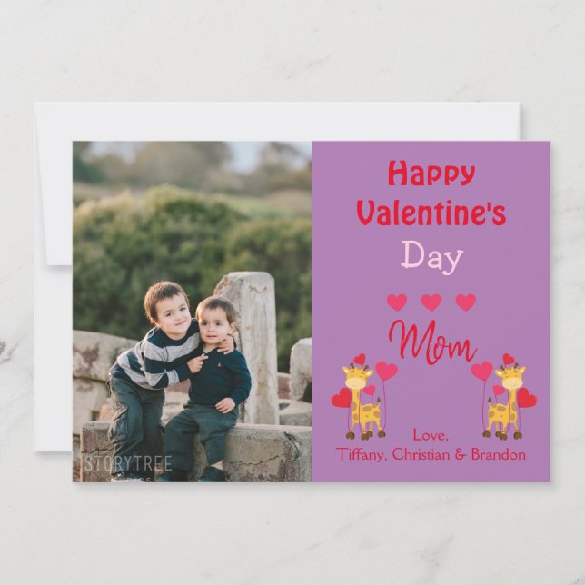 Convite Feliz dia de os namorados Mãe Foto Safari (Frente)