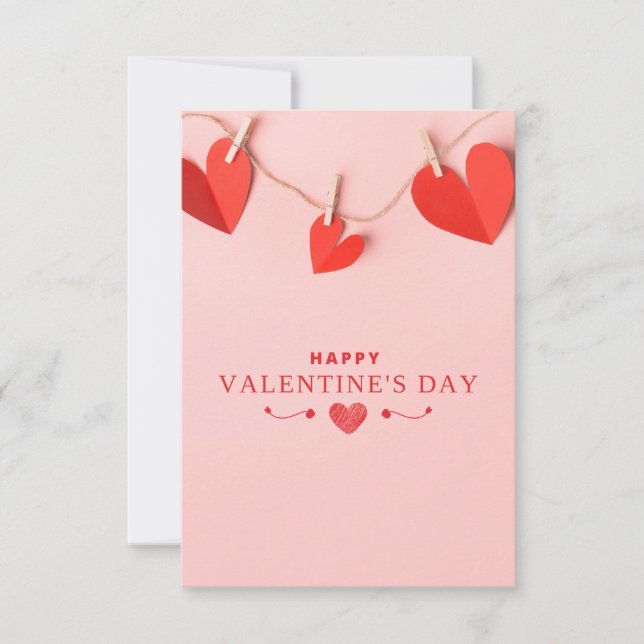 Convite Feliz dia de os namorados Vermelho Rosa (Frente)