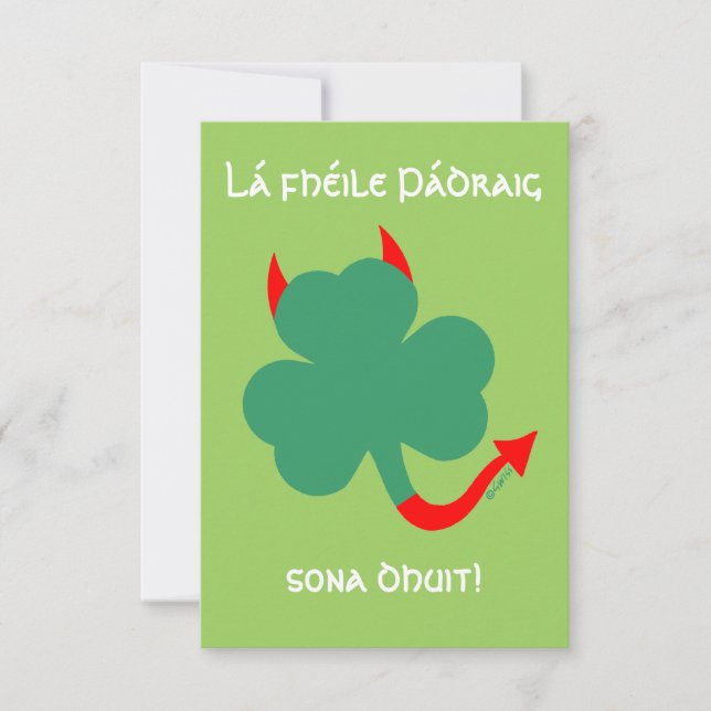 Convite Feliz Dia de São Patrício Engraçado Shamrock em Ga (Frente)