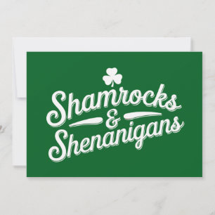 Convite Feliz Dia de São Patrício Lucky Shamrock&Shenaniga