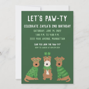 Convite Feliz Dia de São Patrício para os Cães Welsh Wire