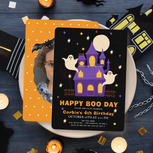 Convite Feliz Dia do Boo Casa Assombrada Fantasmas Anivers