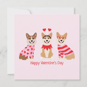 Convite Feliz Dia dos Namorados Pembroke Welsh Corgi Dogs