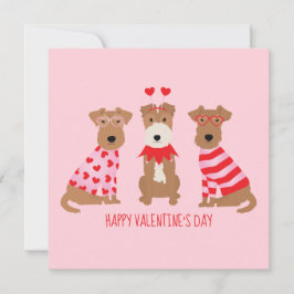 Convite Feliz Dia dos Namorados Welsh Wire Fox Terrier Dog
