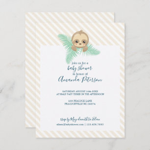 Convite feliz do chá de fraldas da preguiça do