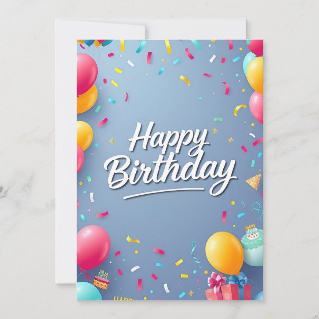 Convite Feliz e alegre Aniversário Deseja! (Frente)