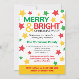 Convite Feliz e Bright Festa de Natal amarela