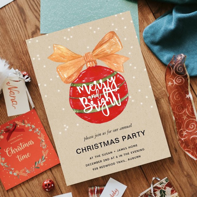 Convite Feliz e Brilho l Festivo Red Mistletoferiado (Criador carregado)