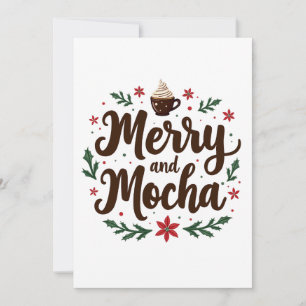 Convite Feliz e Mocha Bebem café Natal Xmas