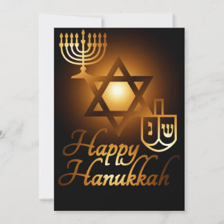 Convite Feliz estrela Chanucá de David menorah dreidel