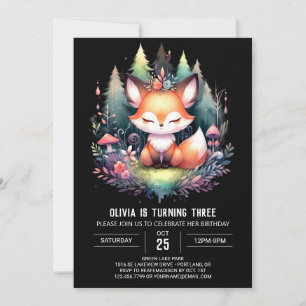 Convite Feliz Fantasia Fox Birthday digital