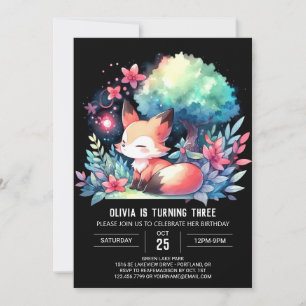 Convite Feliz Fantasia Fox Birthday digital