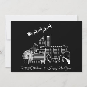 Convite Feliz Feliz ano novo de Natal Cidade de Singapura