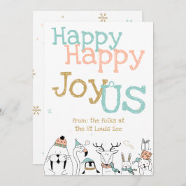 Convite Feliz Feliz JoyoUs Cartoon Animal Natal