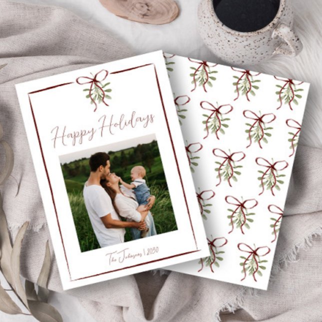 Convite Feliz Feriados Vermelho Arco Desenho de Mão Foto d (Criador carregado)