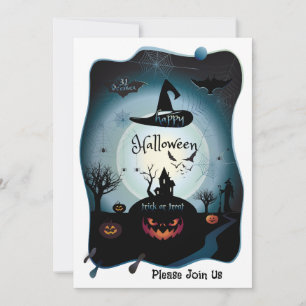 Convite Feliz Festa de Halloween "Treine or Trick"