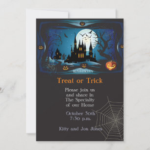 Convite Feliz Festa de Halloween "Treine or Trick"