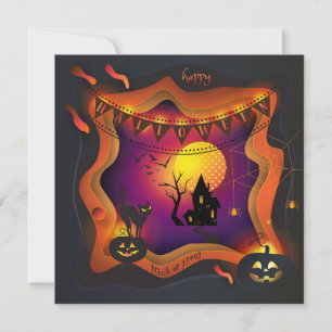 Convite Feliz Festa de Halloween "Treine or Trick"