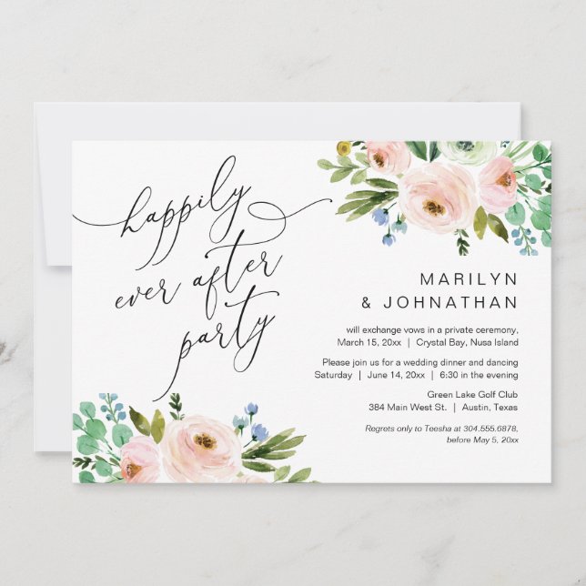 Convite Feliz Festa Depois, Elopemento, Greenerescência (Frente)