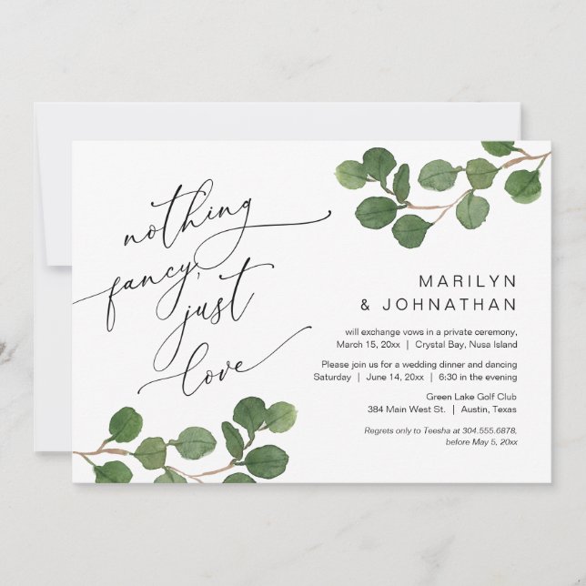 Convite Feliz Festa Depois, Elopemento, Greenerescência (Frente)