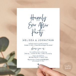 Convite Feliz Festa Depois, Janto de Elopemento de Casamen