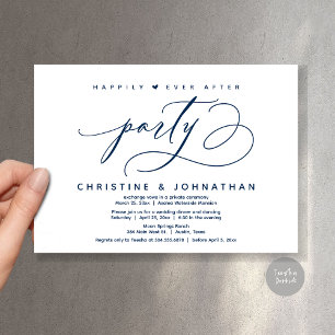 Convite Feliz Festa Depois, Janto Moderno de Casamento