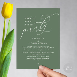Convite Feliz Festa Depois, Janto Romântico de Casamento
