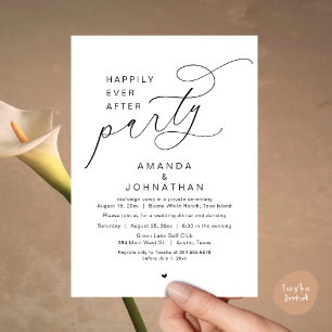Convite Feliz Festa Depois, Janto Romântico de Casamento