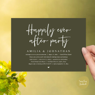 Convite Feliz Festa Depois, Janto Romântico de Casamento