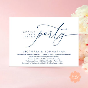 Convite Feliz Festa Depois, Janto Romântico de Casamento
