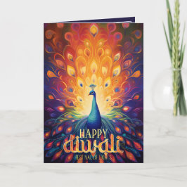 Convite Feliz Festival de Luzes de Peacock Vibrante Diwali