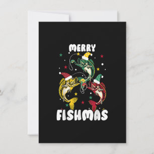 Convite Feliz Fishmas Engraçado Natal Pesca Natal Pescar P