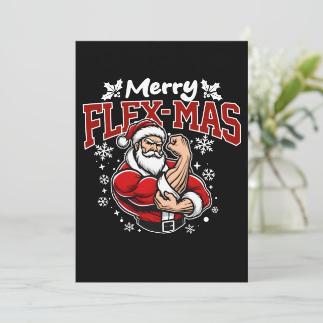 Convite Feliz Flex-mas! Super Papais noeis está aqui! (Em pé/Frente)