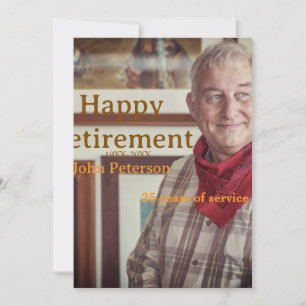 Convite Feliz foto de aposentadoria nome ano anos de servi