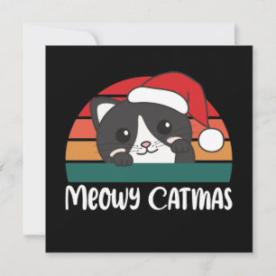 Convite Feliz Gatmas Piada Divertida de Natal com Gatos