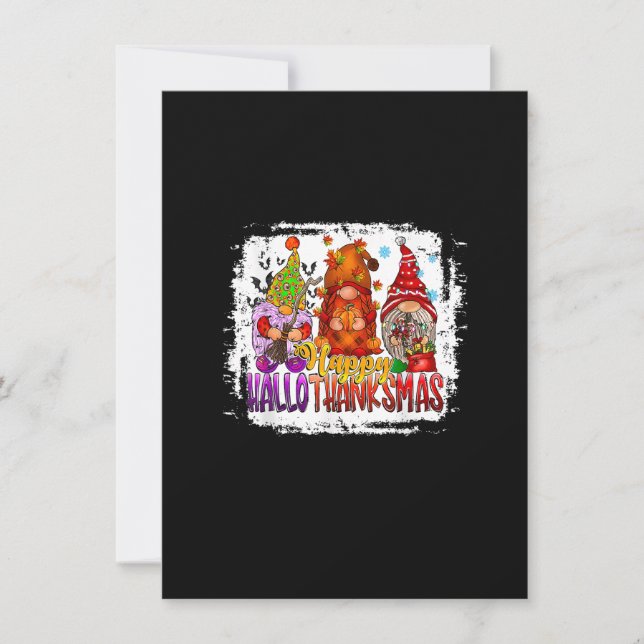 Convite Feliz HalloObrigadoMas Gnome Halloween Than (Frente)