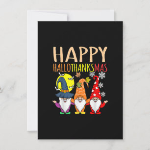 Convite Feliz Hallothanksmas Natal Halloween Dia de Ação d