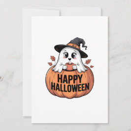 Convite Feliz Halloween Caffeine Ghost