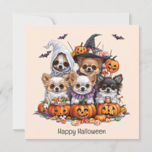 Convite Feliz Halloween Chihuahua Dogs