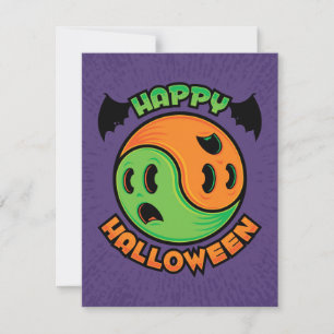 Convite Feliz Halloween Ghost Yin-Yang