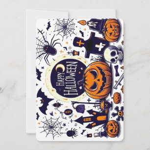 Convite Feliz Halloween Mistura Assustadora com Abóboras e
