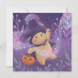 Convite Feliz Halloween: Teddy a Bruxa