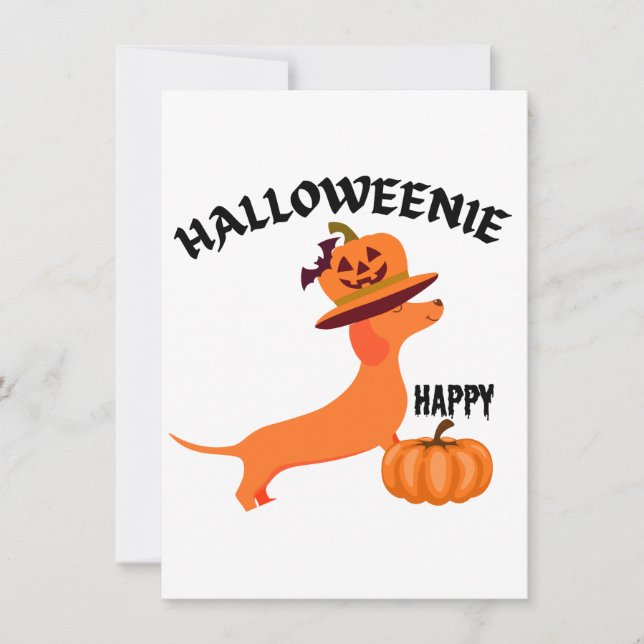 Convite Feliz Halloweenie Harley (Frente)