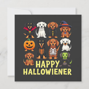 Convite Feliz Hallowiener Spooky Halloween Dog Weiner