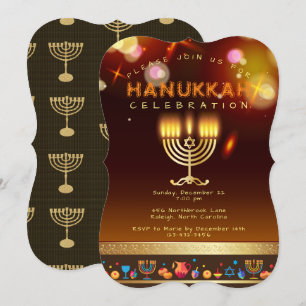 Convite Feliz Hanukkah Bela Festa Judaica