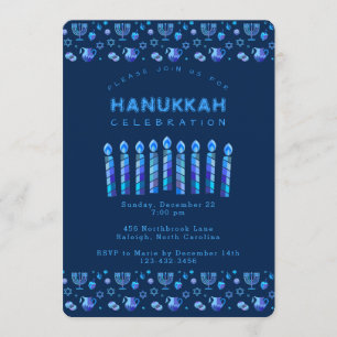 Convite Feliz Hanukkah Bela Festa Judaica