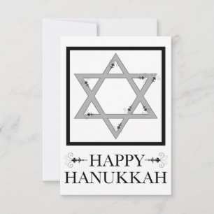 Convite feliz hanukkah: estrela de david elegante floresce