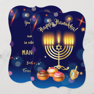 Convite Feliz Hanukkah Festival das Luzes